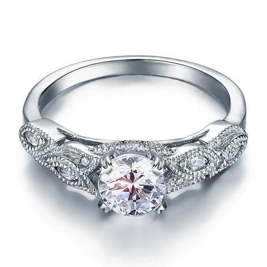 Vintage Style 1 Ct Bridal Wedding Engagement Ring
