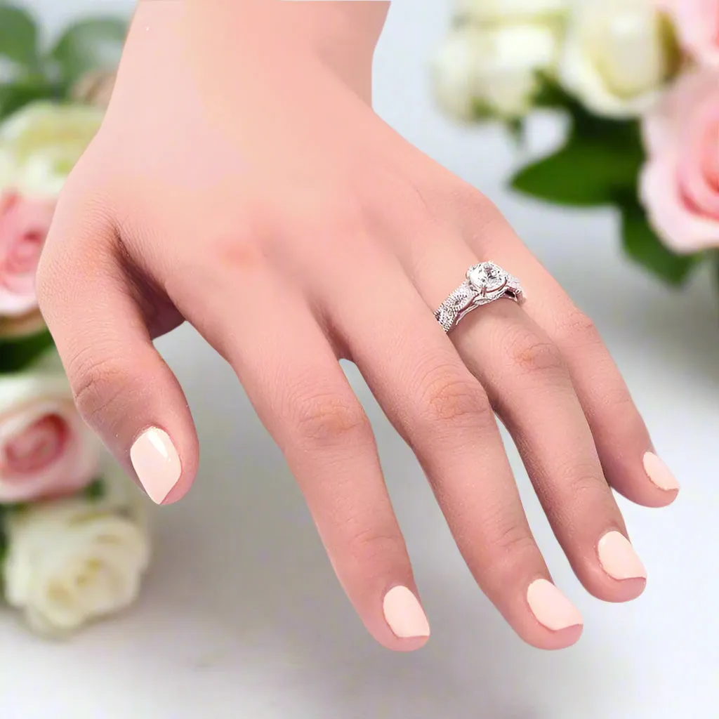 Vintage Style 1 Ct Bridal Wedding Engagement Ring
