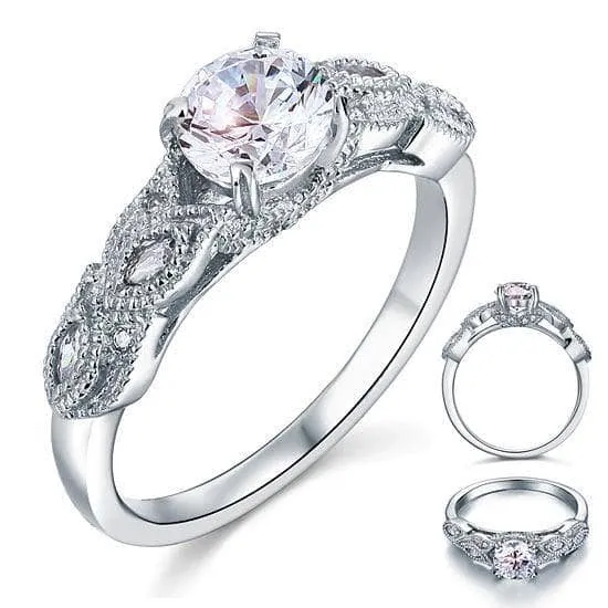 Vintage Style 1 Ct Bridal Wedding Engagement Ring