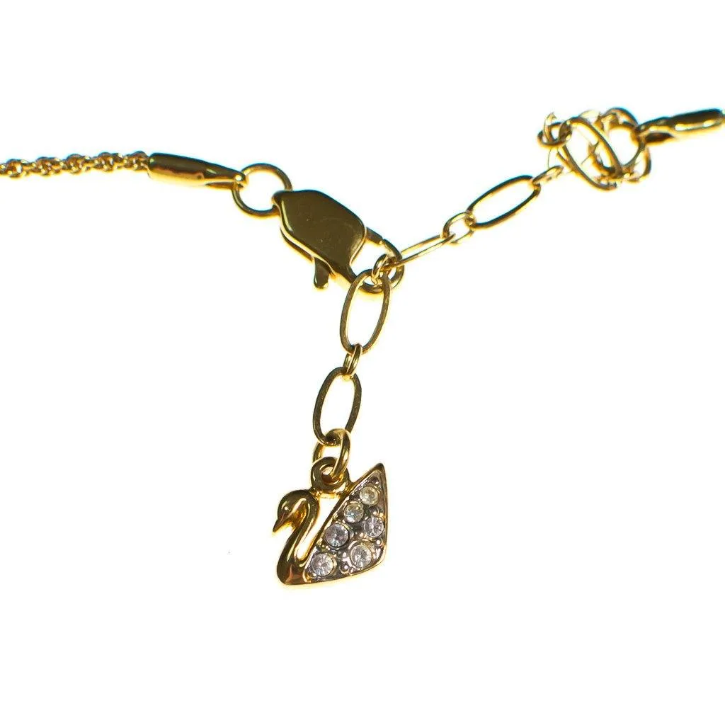Vintage Swarovski Gold Shell Pendant Necklace