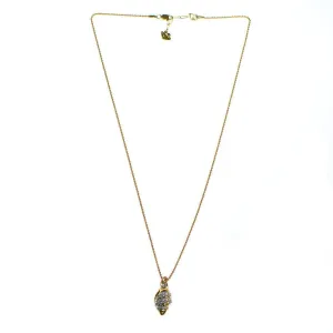 Vintage Swarovski Gold Shell Pendant Necklace