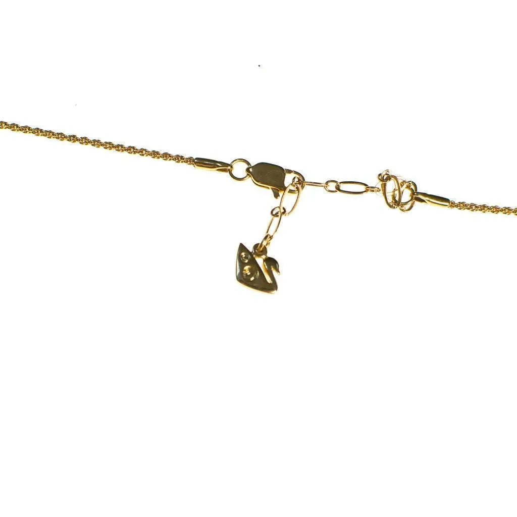 Vintage Swarovski Gold Shell Pendant Necklace