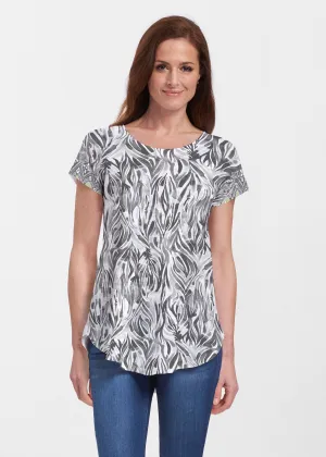 Watercolor Zebra (7664) ~ Signature Short Sleeve Scoop Neck Flowy Tunic