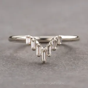 White Baguette Diamond Wedding Band, Juniper Setting, Platinum