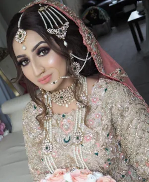 White Long Rani Haar and Necklace Set for Bride #J4111