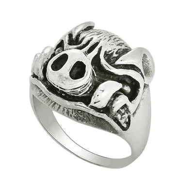 Wild Bore Pig Head Warrior Ring
