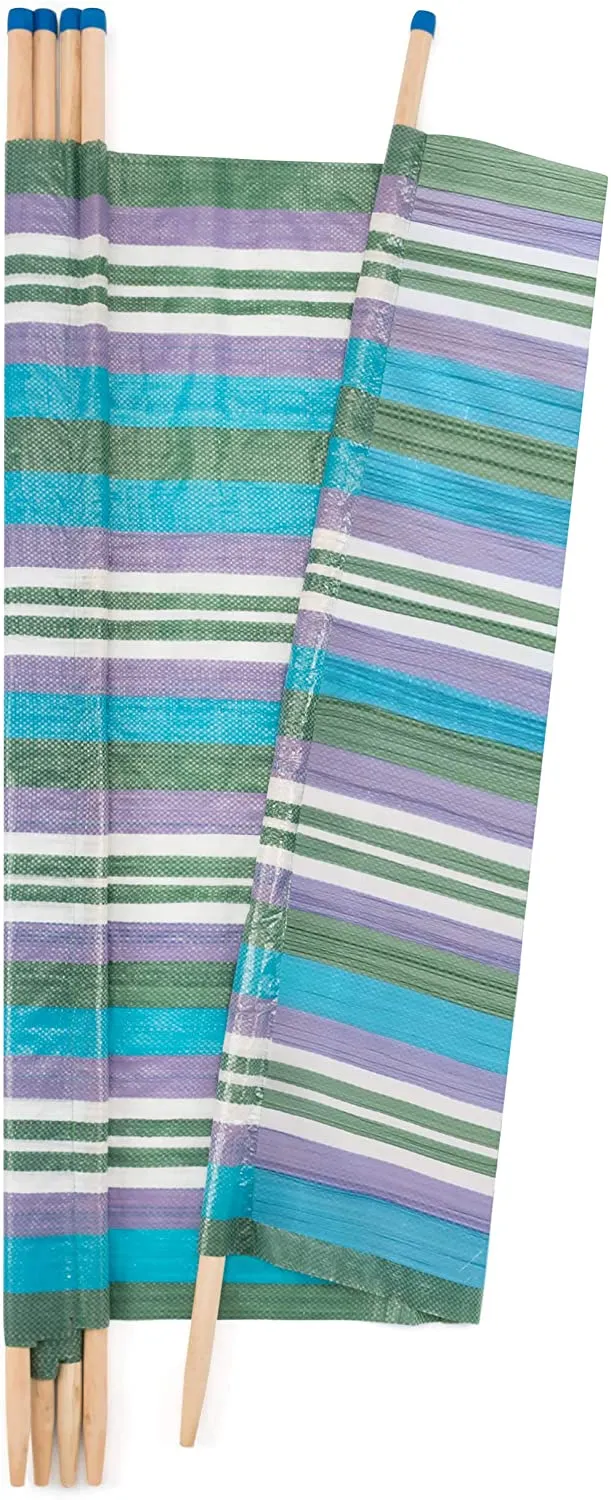 Yello Striped Windbreak 5 Pole -  120cm Tall