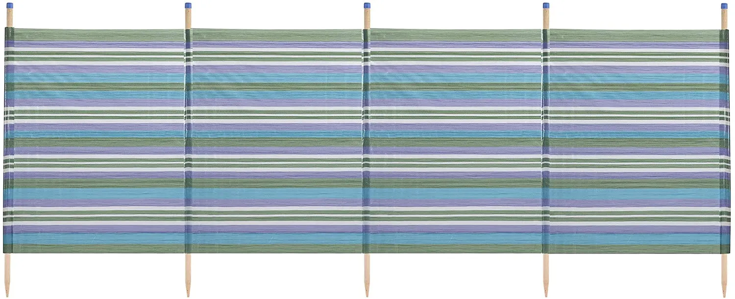 Yello Striped Windbreak 5 Pole -  120cm Tall