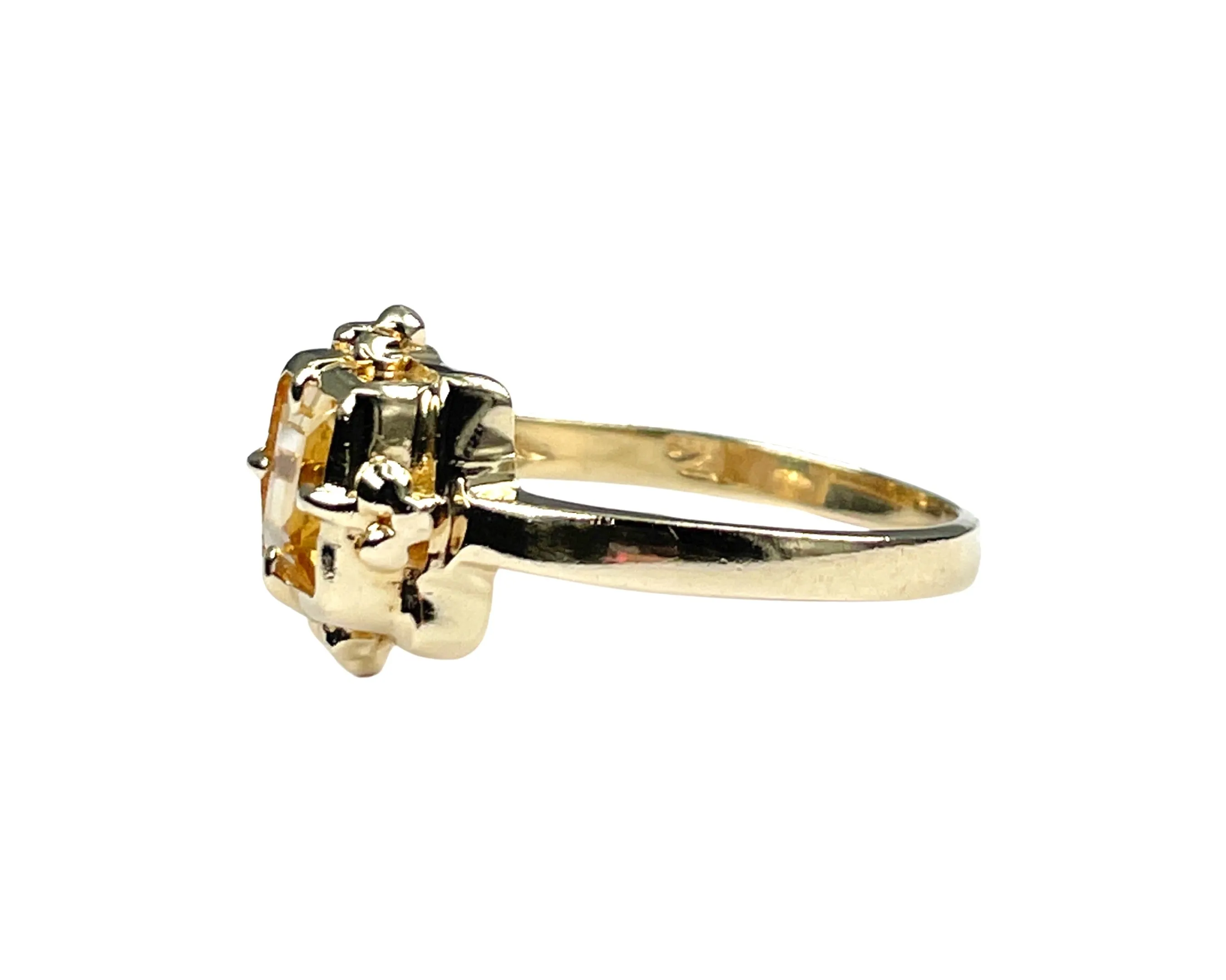 Yellow Gold Citrine Ring (Authentic Pre-Owned)