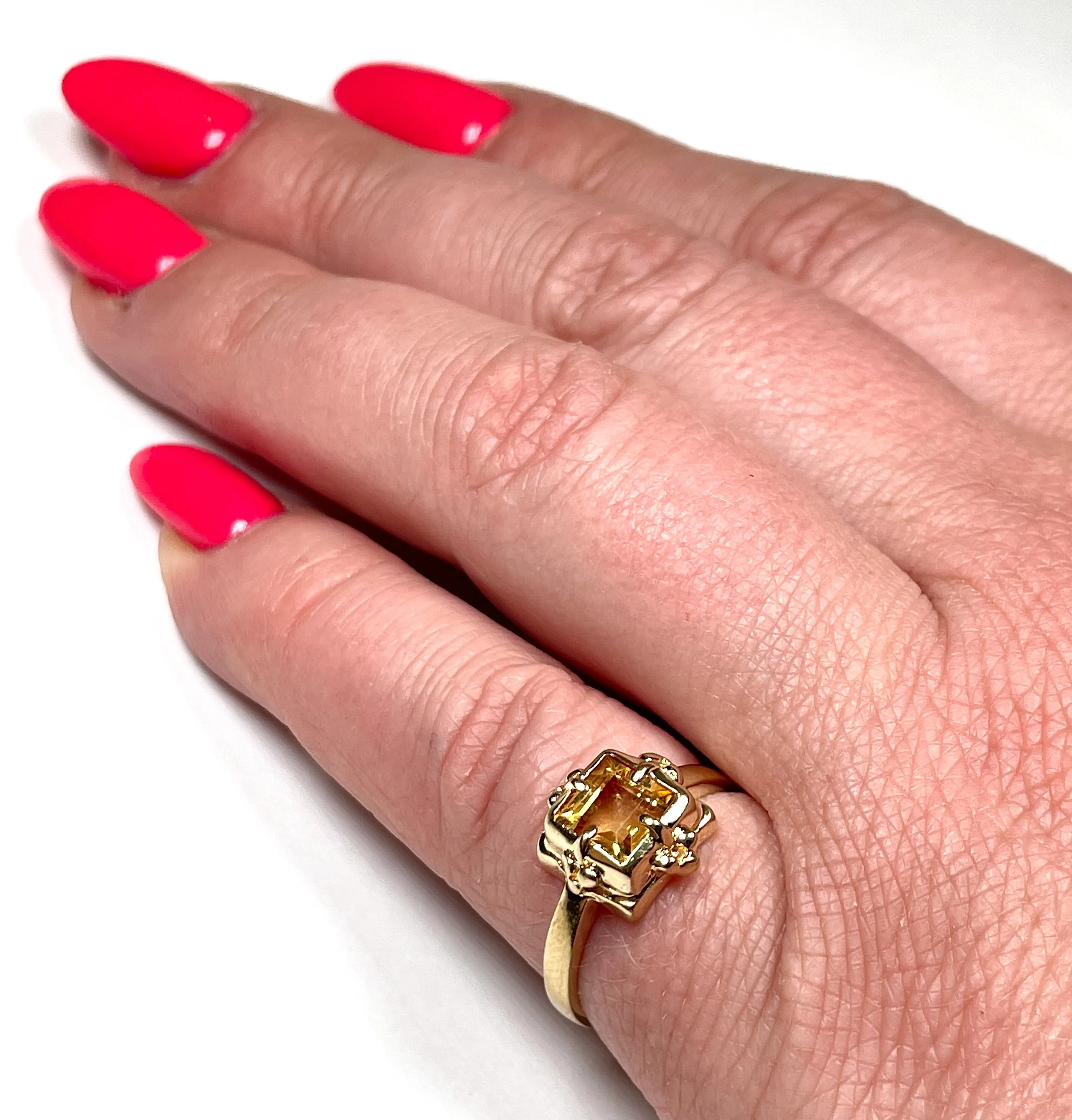 Yellow Gold Citrine Ring (Authentic Pre-Owned)