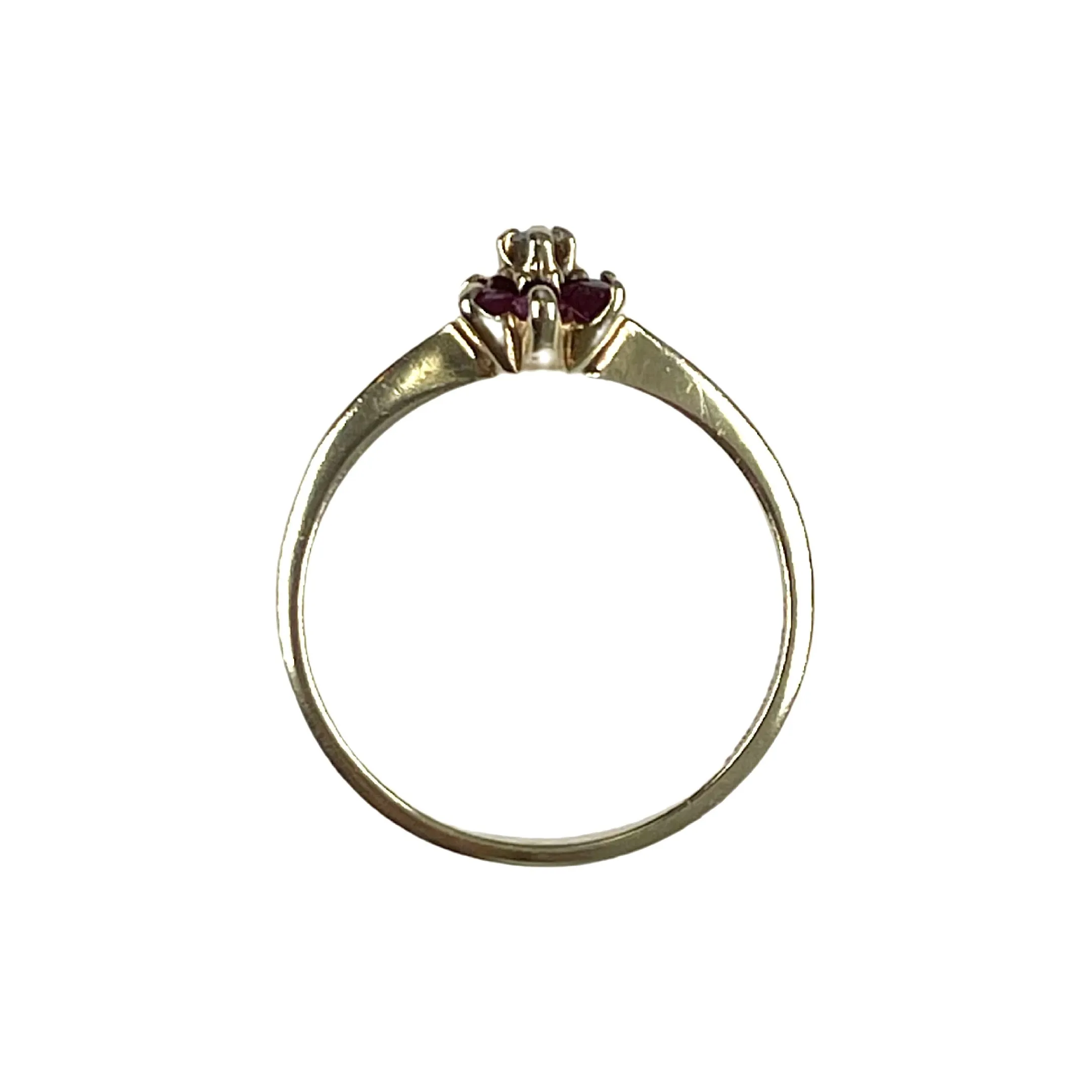 Yellow Gold Ruby and Diamond Ring  (Authentic Pre-Owned)