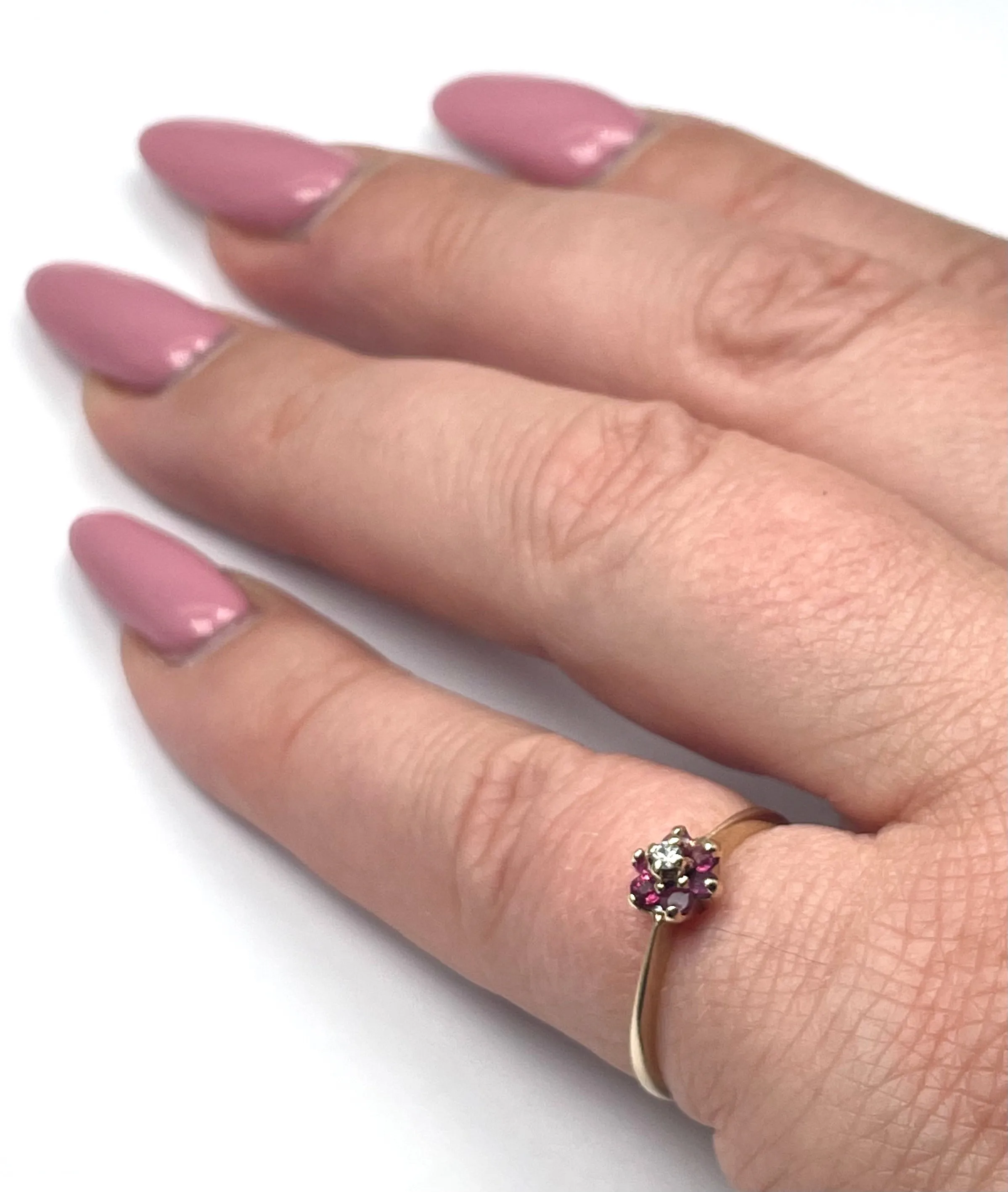 Yellow Gold Ruby and Diamond Ring  (Authentic Pre-Owned)
