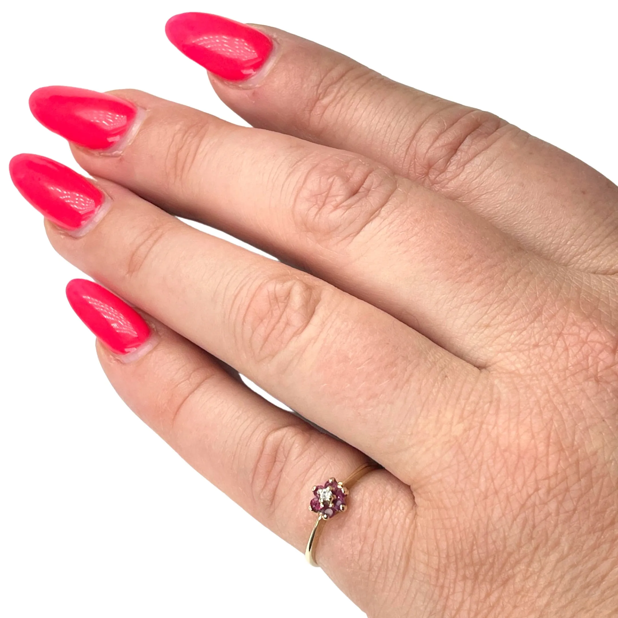 Yellow Gold Ruby and Diamond Ring  (Authentic Pre-Owned)