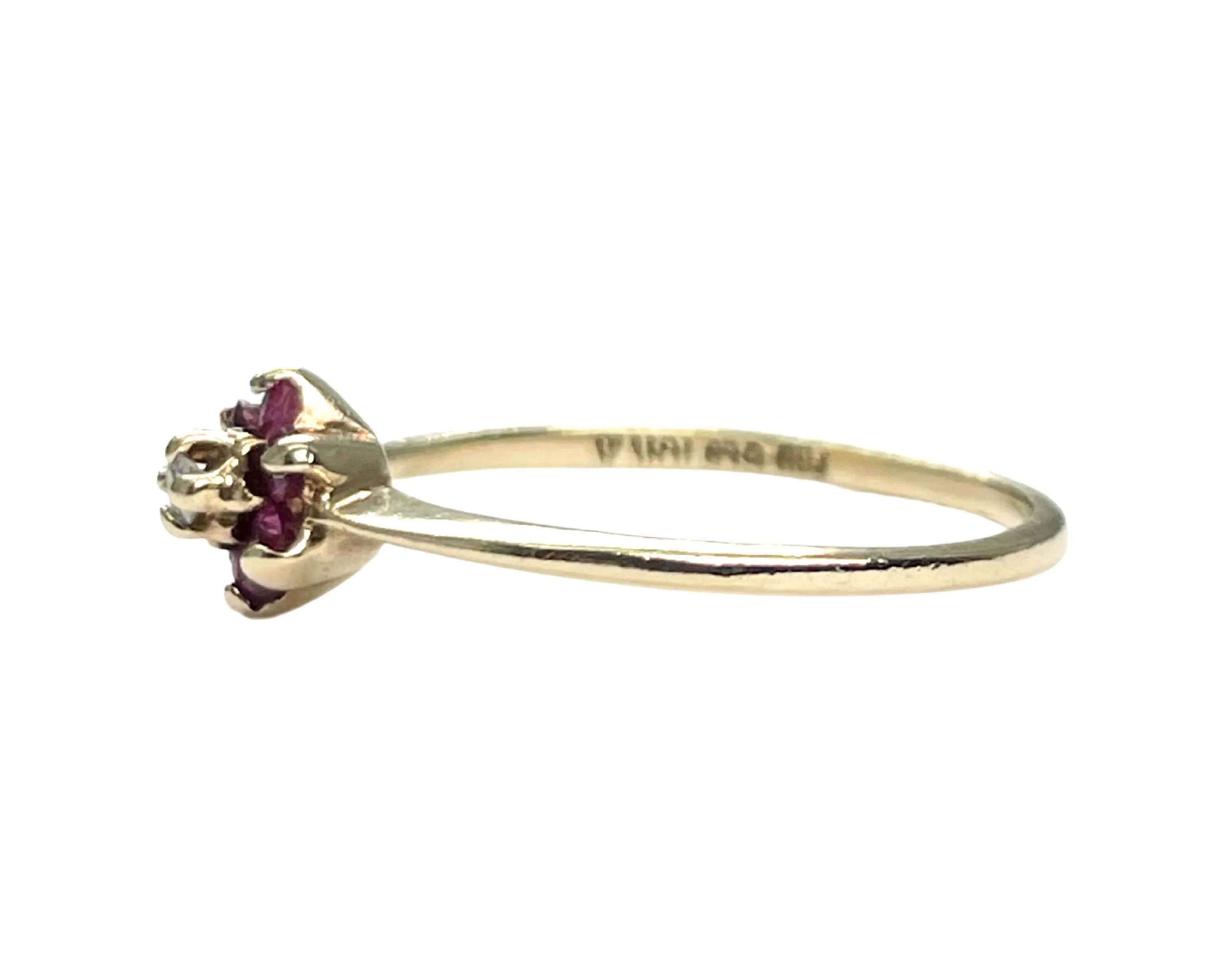 Yellow Gold Ruby and Diamond Ring  (Authentic Pre-Owned)