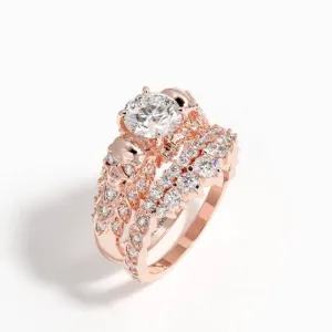 You're My Forever- 1.25 Carat Round Cut Diamond Skulls Promise Ring Set