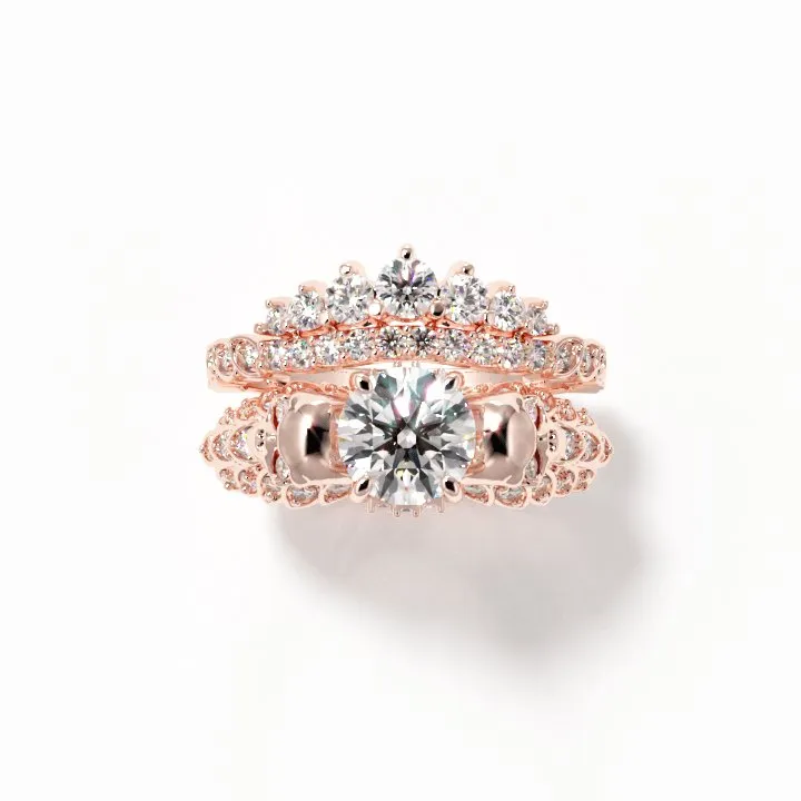 You're My Forever- 1.25 Carat Round Cut Diamond Skulls Promise Ring Set