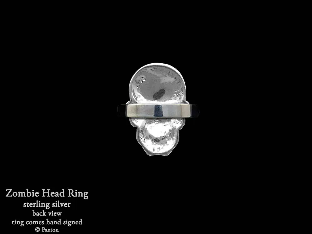 Zombie Head Ring Sterling Silver
